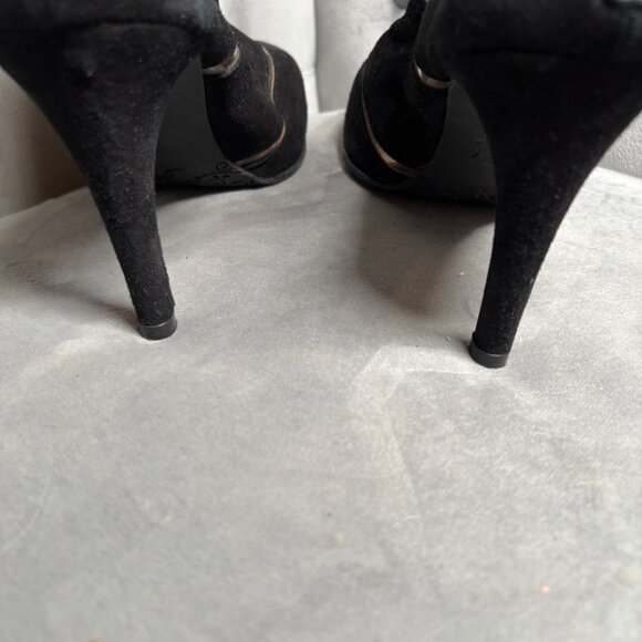 Brenda Zaro Black Suede Leather Cutout Ankle Booties – Women’s Size 8.5 - Picture 9 of 14